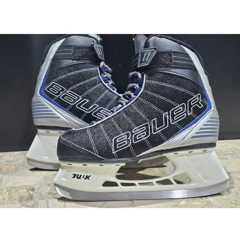 Bauer Tuuk Hockey Skates Black Silver Blue Youth Size‎ 6 Unisex